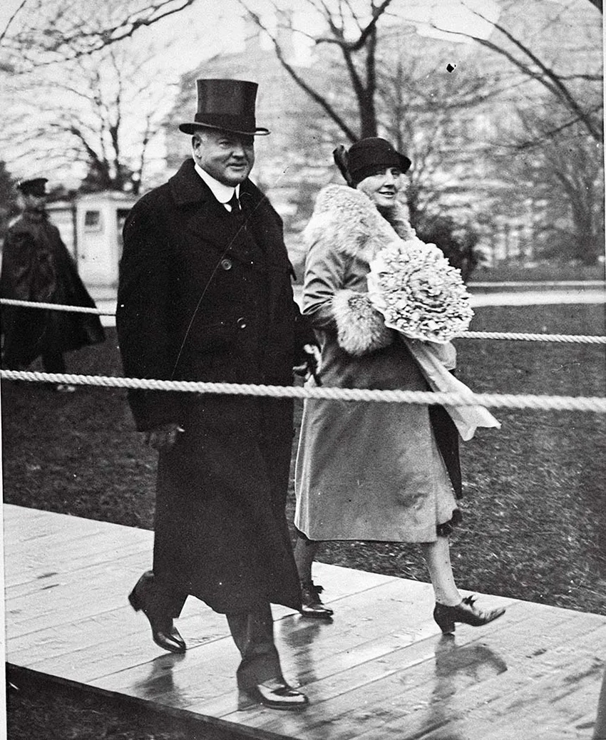 Herbert & Lou Hoover walk to the White House on Inauguration Day 1929
